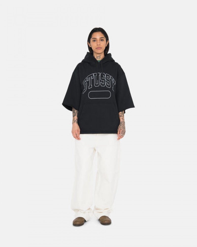 Stussy Ss Boxy Cropped Hoodie Hoodie Dames Zwart Belgium | WGS-4322