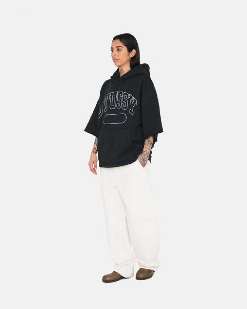 Stussy Ss Boxy Cropped Hoodie Hoodie Dames Zwart Belgium | WGS-4322