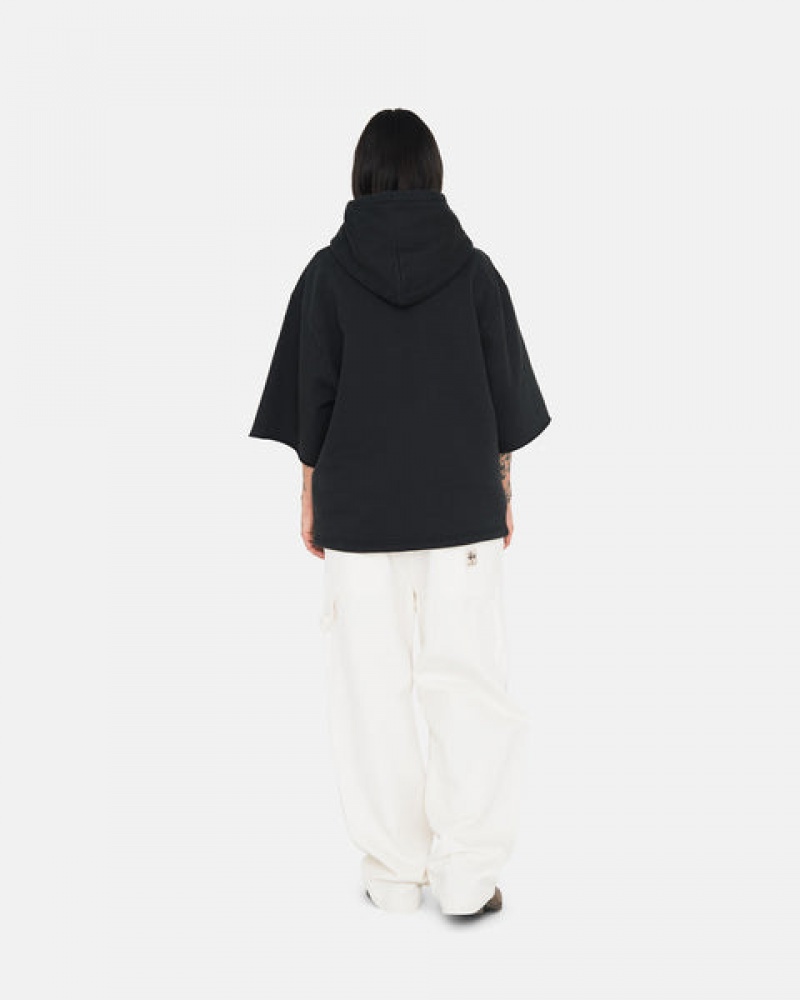 Stussy Ss Boxy Cropped Hoodie Hoodie Dames Zwart Belgium | WGS-4322