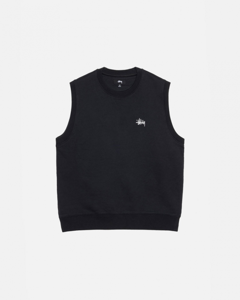 Stussy Stock Fleece Vest Sweatshirts Dames Zwart Belgium | AFC-5620