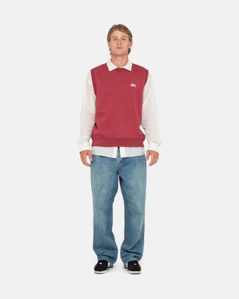 Stussy Stock Fleece Vest Sweatshirts Dames Bordeaux Belgium | USW-3148