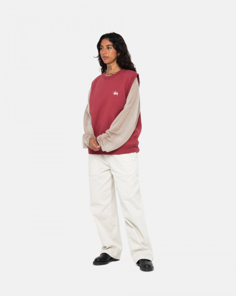 Stussy Stock Fleece Vest Sweatshirts Dames Bordeaux Belgium | USW-3148