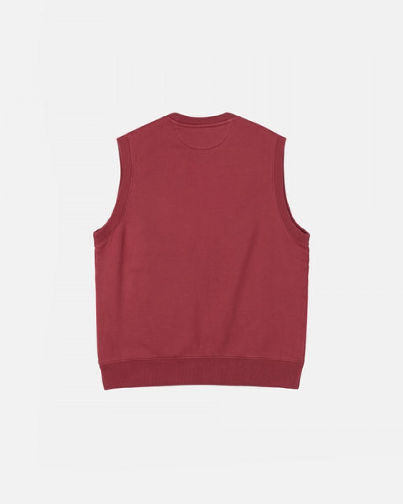 Stussy Stock Fleece Vest Sweatshirts Heren Bordeaux Belgium | FTT-0477