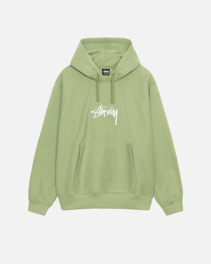 Stussy Stock Logo Applique Hood Sweatshirts Heren Groen Belgium | KCJ-9481