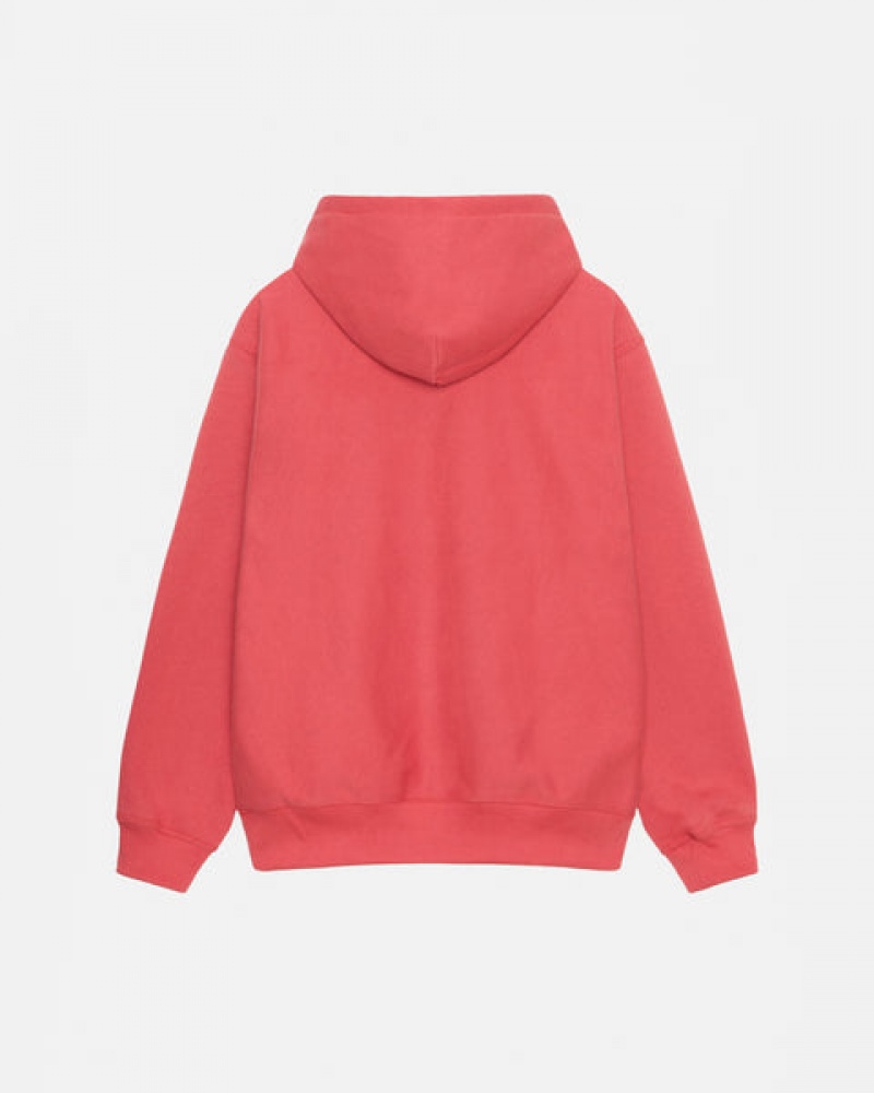 Stussy Stock Logo Applique Hood Sweatshirts Heren Rood Belgium | OIL-8118