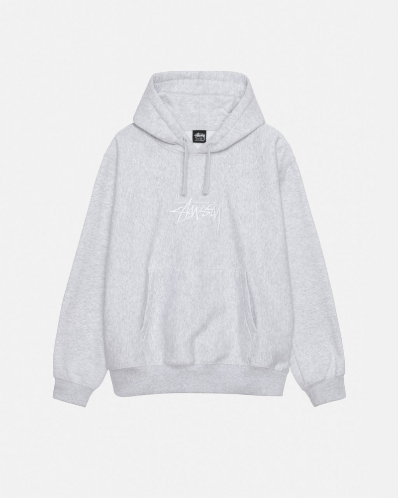 Stussy Stock Logo Applique Hoodie Hoodie Dames Grijs Belgium | TVK-3393