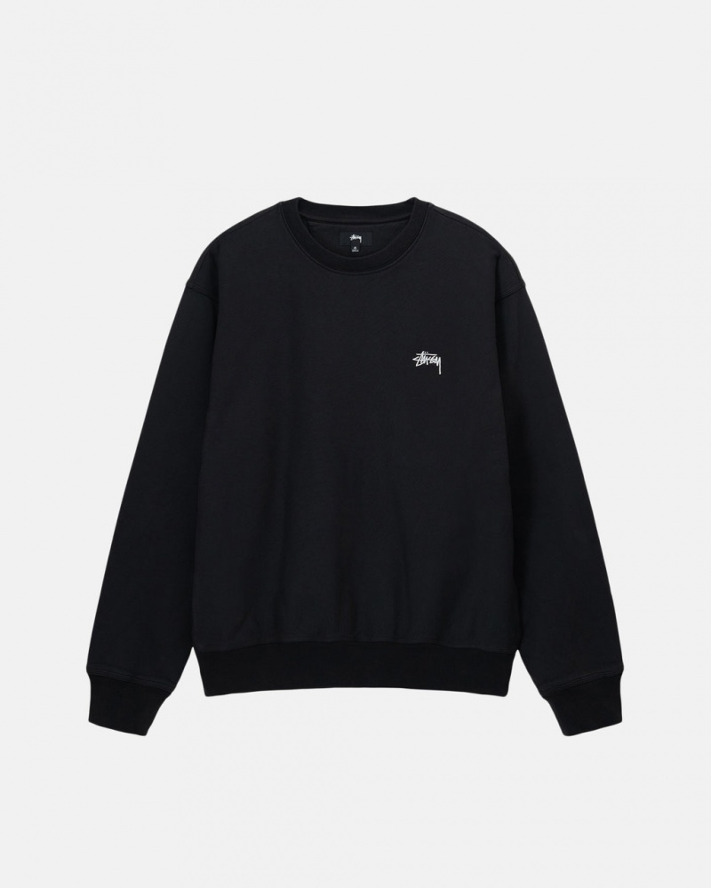 Stussy Stock Logo Crew Sweatshirts Dames Zwart Belgium | MER-4540