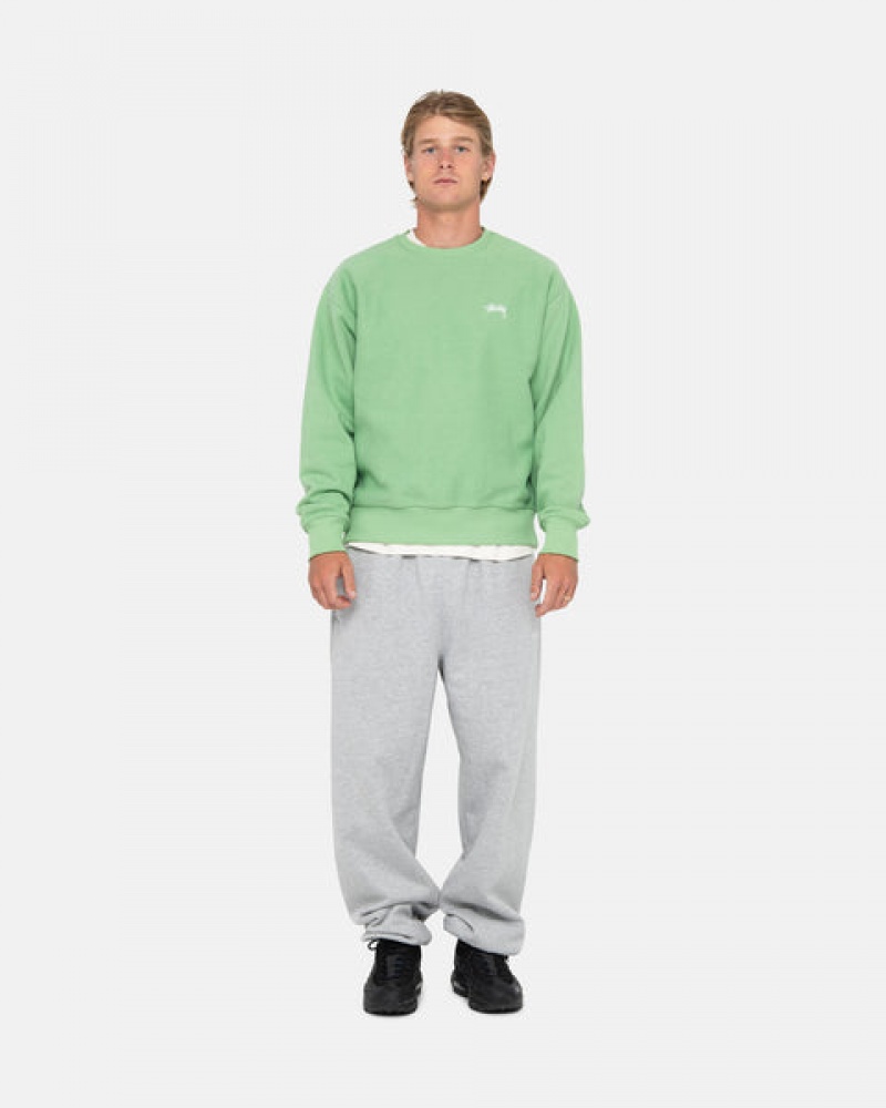 Stussy Stock Logo Crew Sweatshirts Heren Groen Belgium | BID-2822