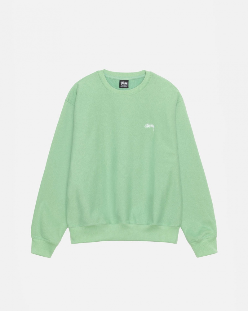 Stussy Stock Logo Crew Sweatshirts Heren Groen Belgium | BID-2822