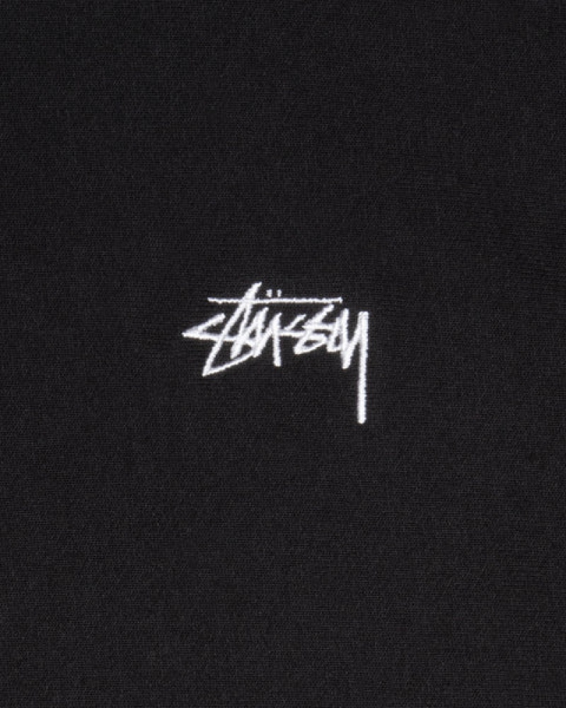 Stussy Stock Logo Crew Sweatshirts Heren Zwart Belgium | SNU-0089