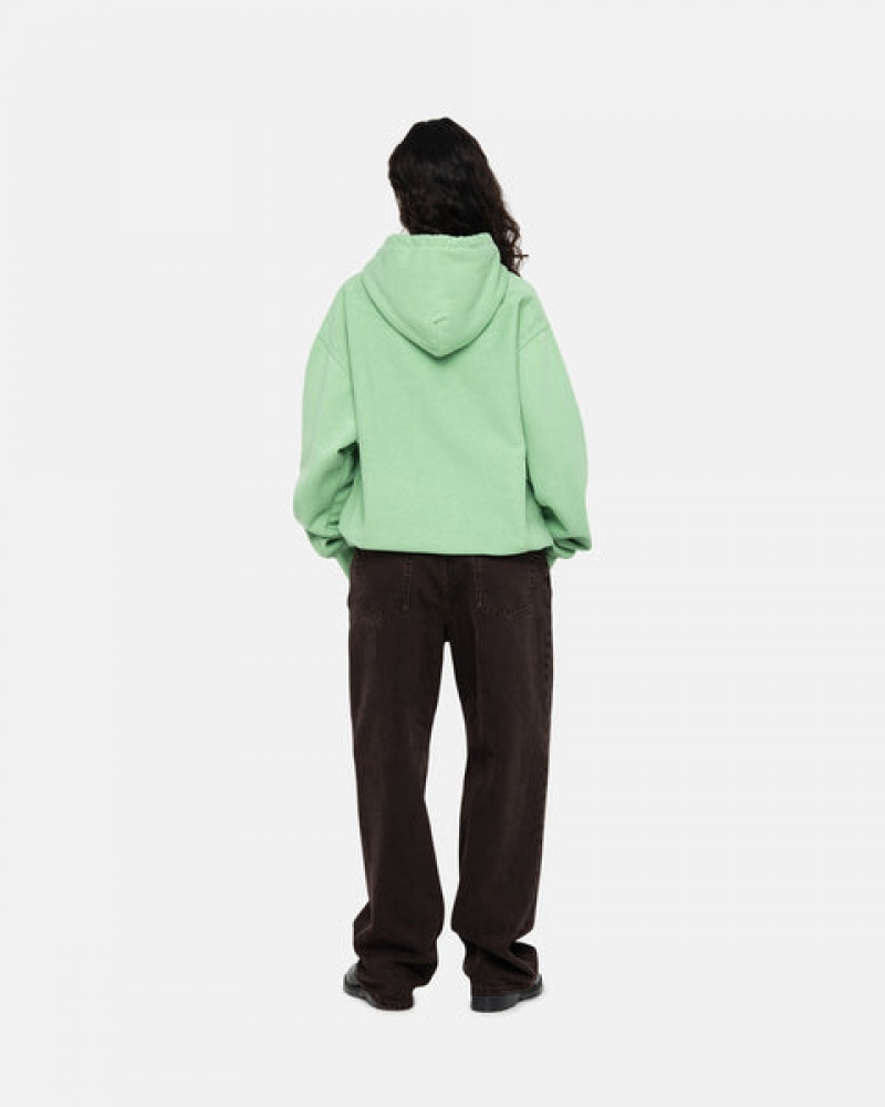 Stussy Stock Logo Hood Sweatshirts Dames Groen Belgium | VDV-4106