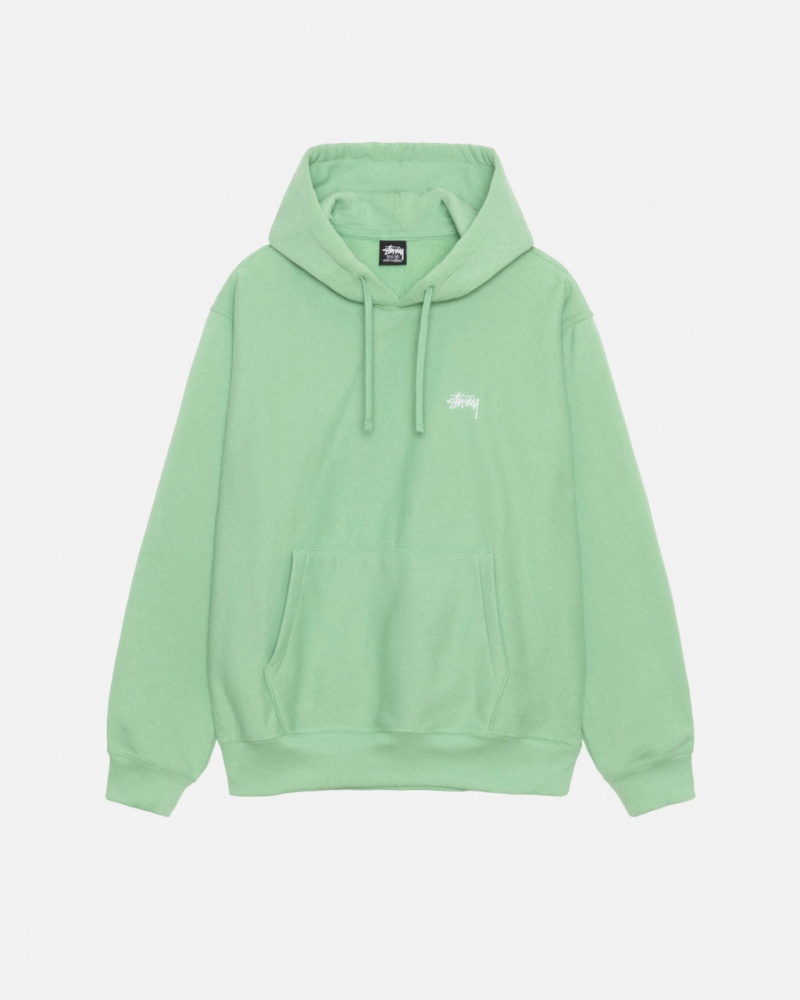 Stussy Stock Logo Hood Sweatshirts Dames Groen Belgium | VDV-4106