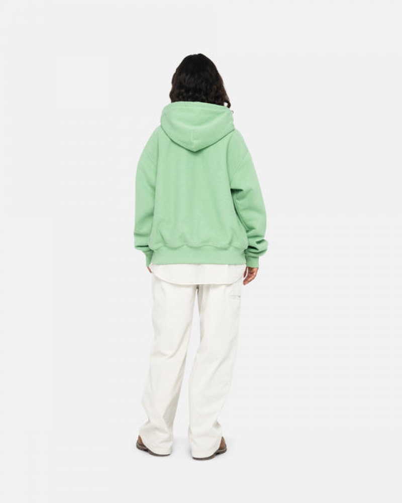 Stussy Stock Logo Zip Hood Sweatshirts Dames Groen Belgium | MCC-0857