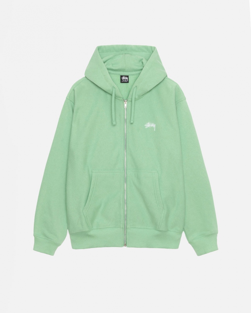 Stussy Stock Logo Zip Hood Sweatshirts Dames Groen Belgium | MCC-0857