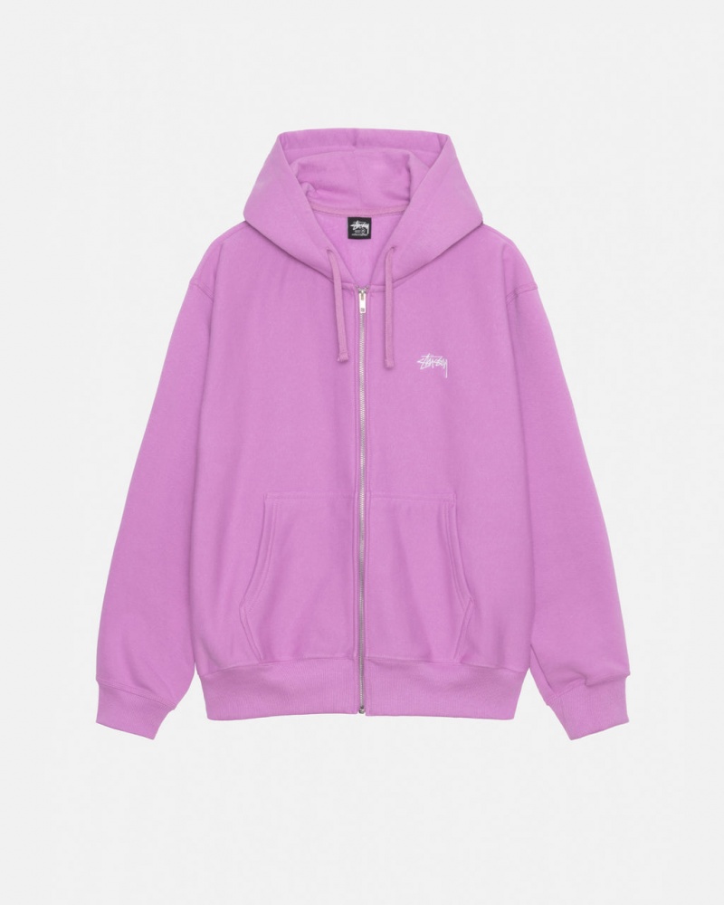 Stussy Stock Logo Zip Hood Sweatshirts Dames Paars Belgium | GZS-4428