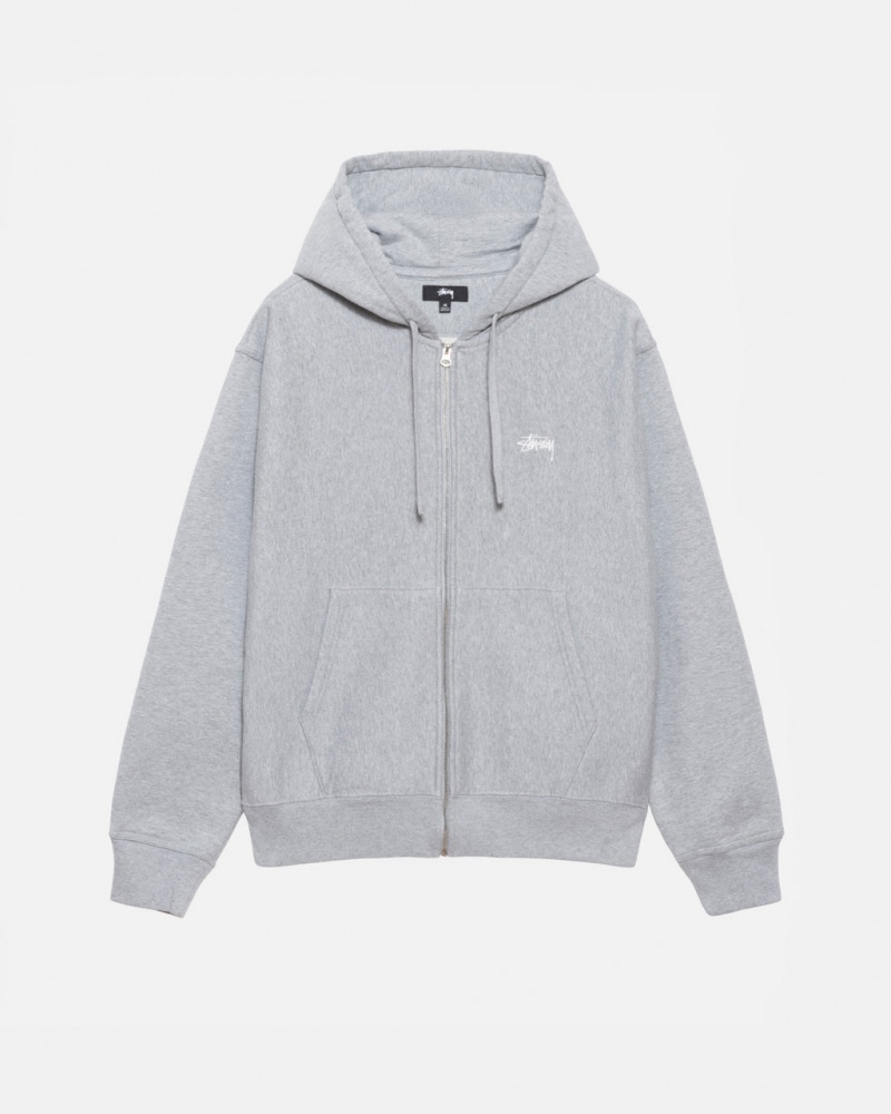 Stussy Stock Logo Zip Hoodie Hoodie Dames Grijs Belgium | CCU-5258