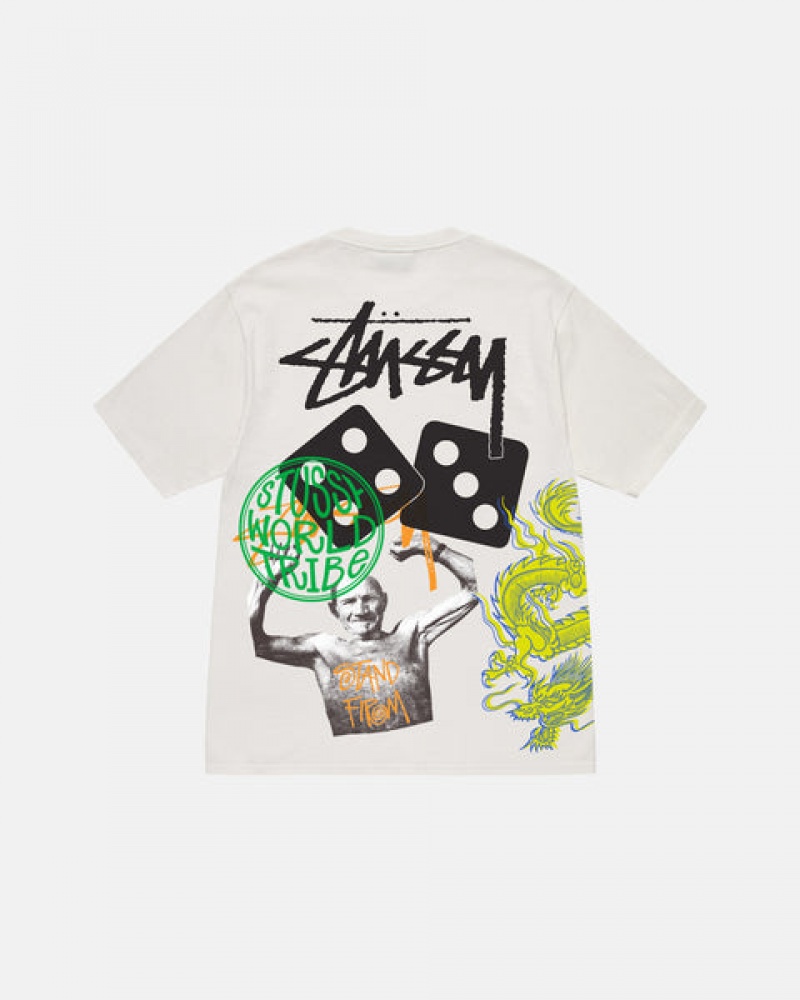 Stussy Strike Pigment Dyed Tee T-shirts Dames Beige Belgium | VMJ-9777