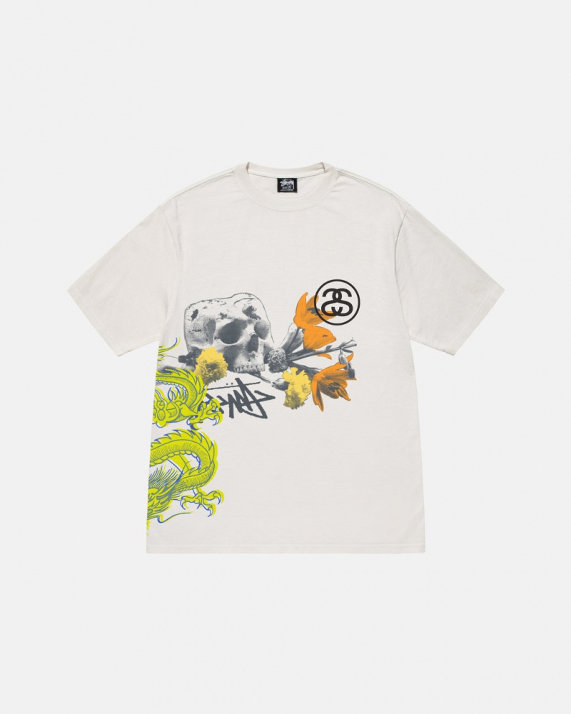 Stussy Strike Pigment Dyed Tee T-shirts Dames Beige Belgium | VMJ-9777