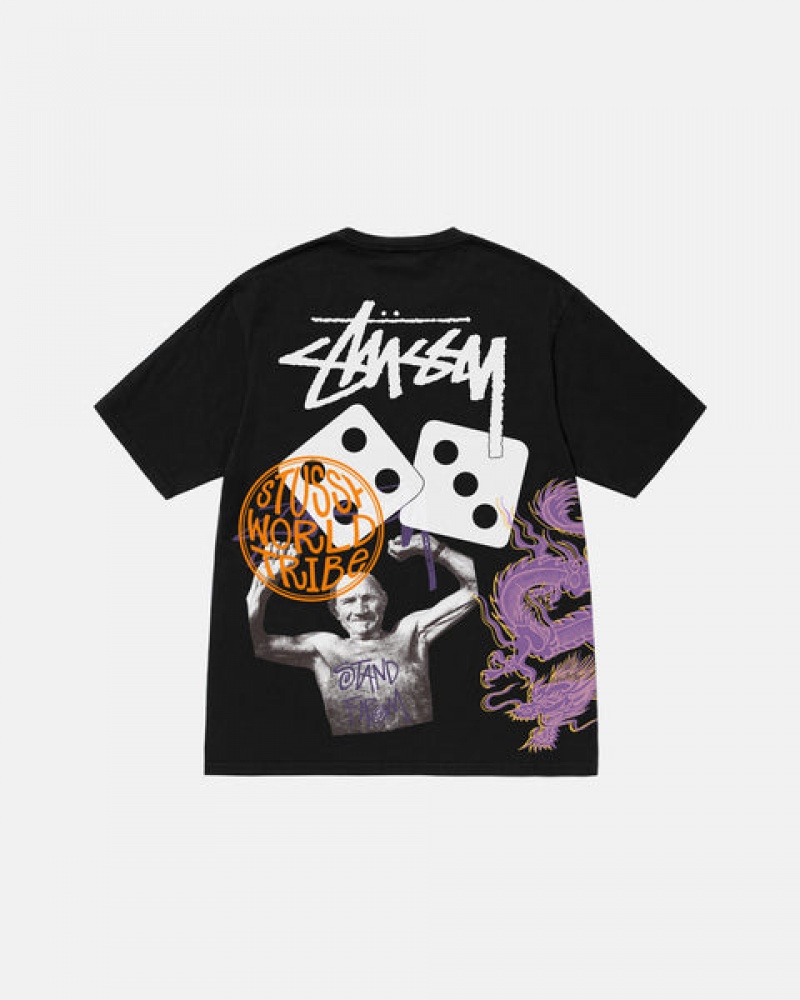 Stussy Strike Pigment Dyed Tee T-shirts Heren Zwart Belgium | MMO-7778