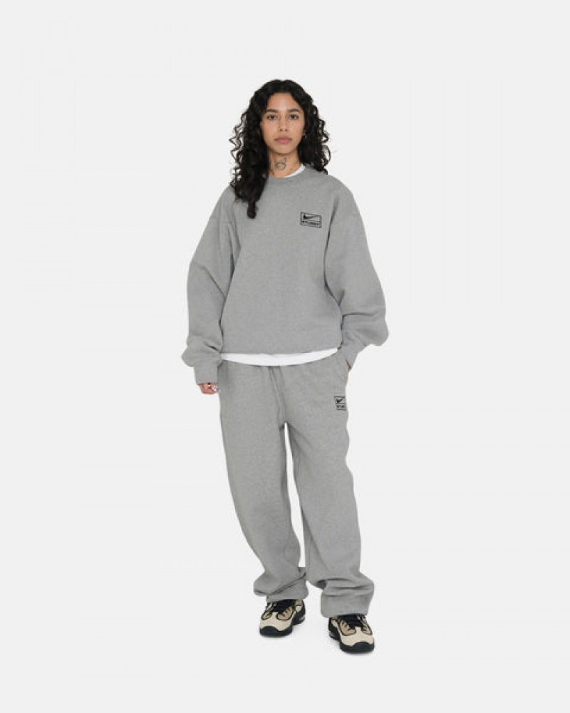 Stussy Fleece Crew Sweatshirts Dames Donkergrijs Belgium | XOU-8995