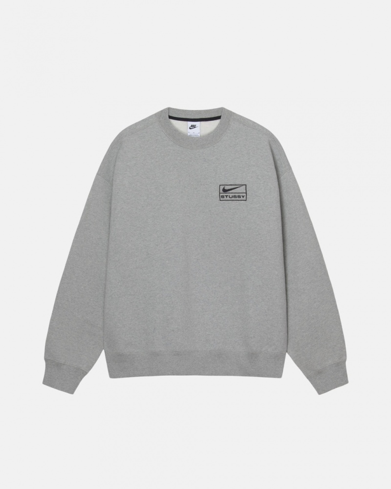 Stussy Fleece Crew Sweatshirts Dames Donkergrijs Belgium | XOU-8995