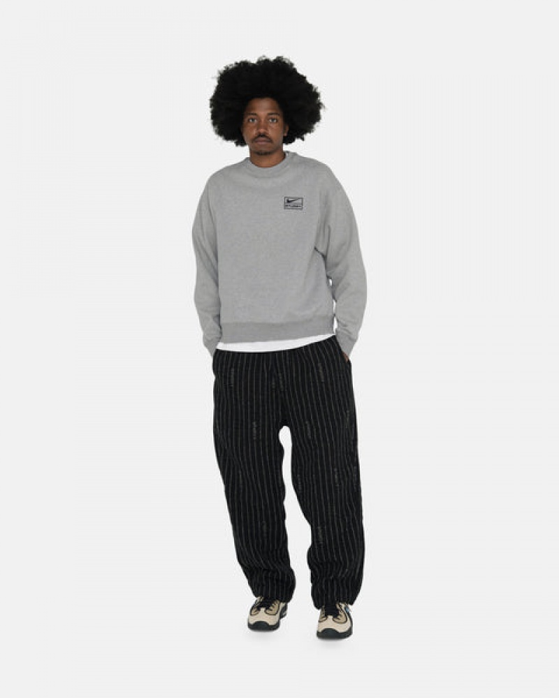 Stussy Fleece Crew Sweatshirts Heren Donkergrijs Belgium | HRD-9558