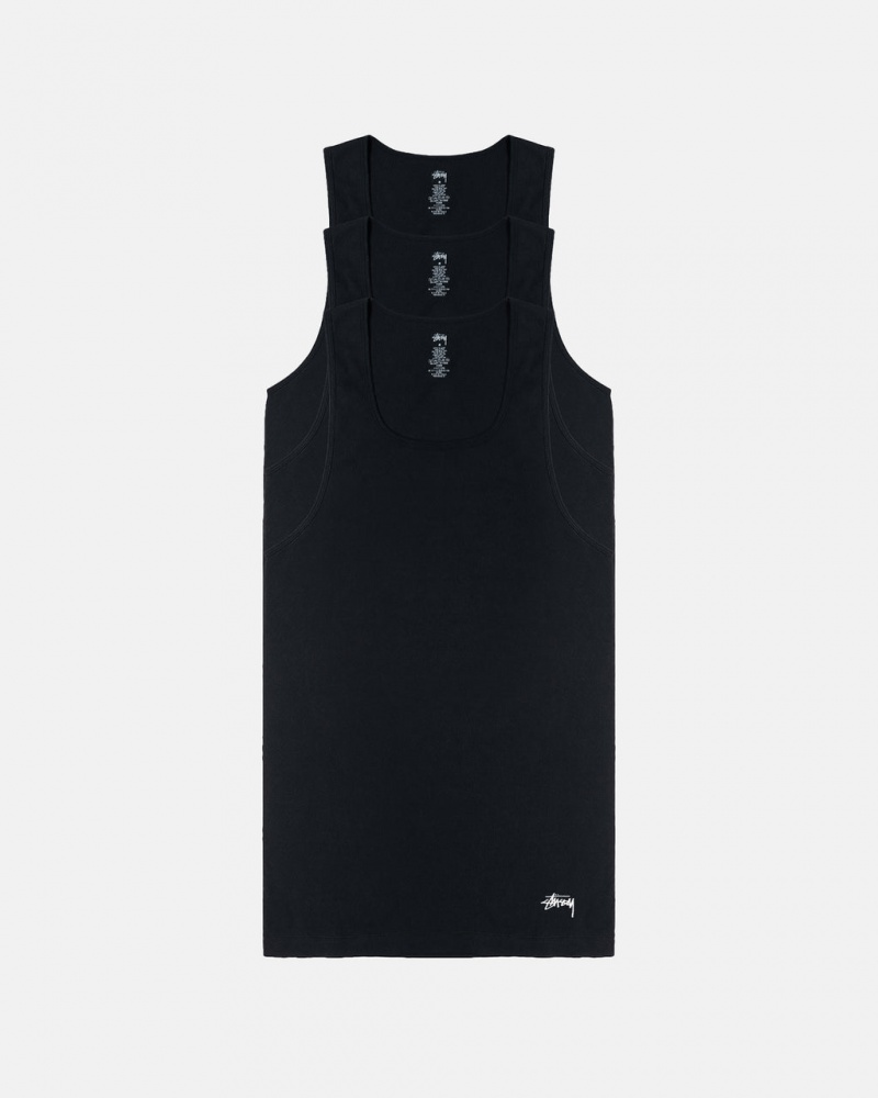 Stussy Stussy Tank Undershirt Overhemd Heren Zwart Belgium | MRH-8433