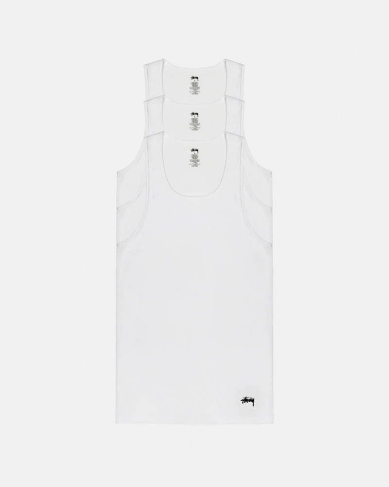 Stussy Stussy Tank Undershirt Overhemd Heren Wit Belgium | PES-8801