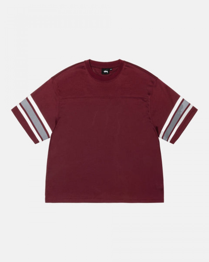 Stussy Surfman Mesh Football Jersey Topjes Heren Bordeaux Belgium | IVC-9346