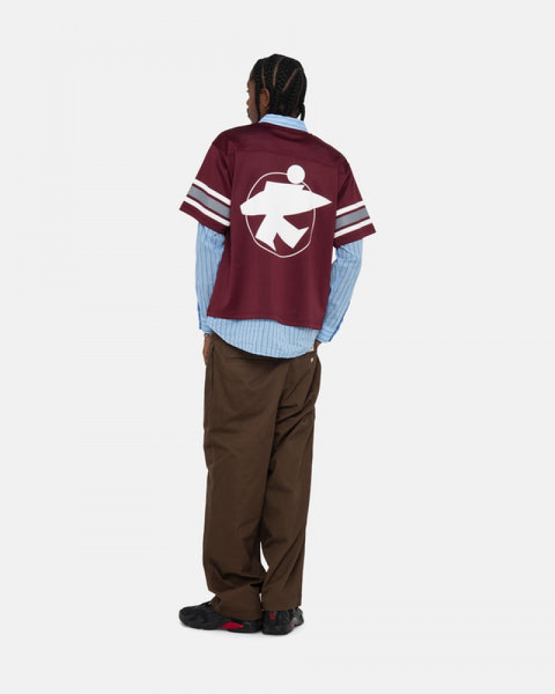 Stussy Surfman Mesh Football Jersey Topjes Heren Bordeaux Belgium | IVC-9346