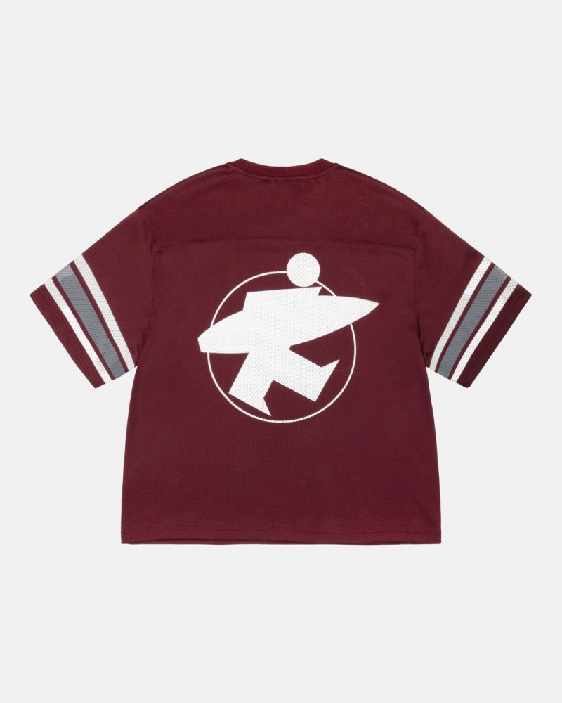 Stussy Surfman Mesh Football Jersey Topjes Heren Bordeaux Belgium | IVC-9346