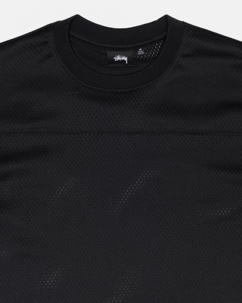 Stussy Surfman Mesh Football Jersey Topjes Dames Zwart Belgium | RYM-1729