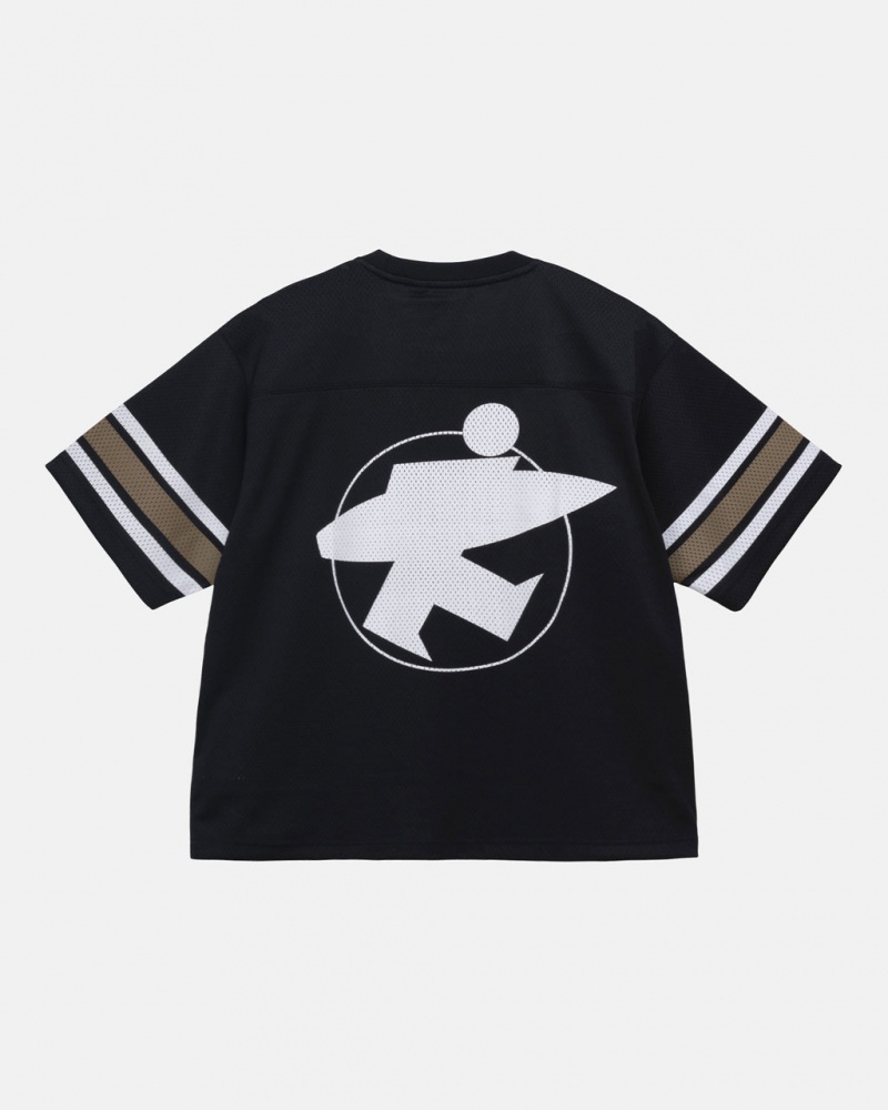 Stussy Surfman Mesh Football Jersey Topjes Dames Zwart Belgium | RYM-1729