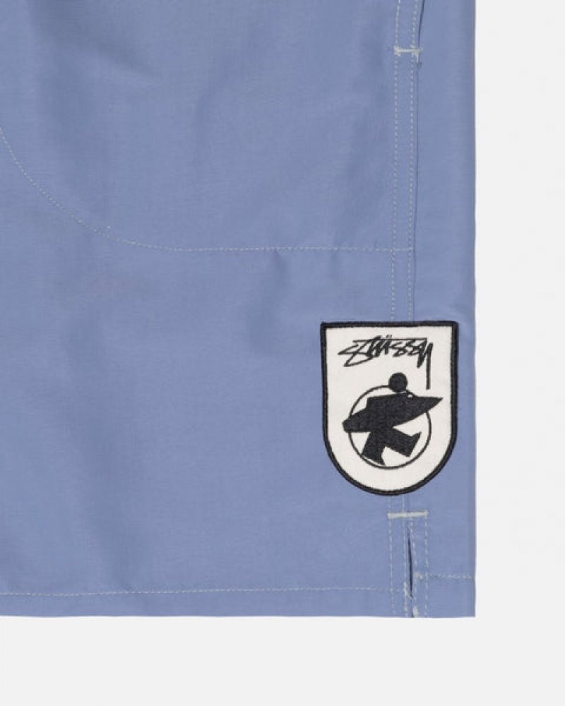 Stussy Surfman Patch Water Kort Zwemkleding Heren Blauw Belgium | QAP-7794