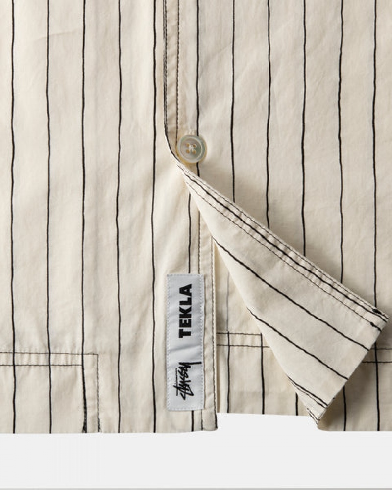 Stussy Tekla Poplin Pyjama Shirt Overhemd Heren Beige Belgium | RTO-8283