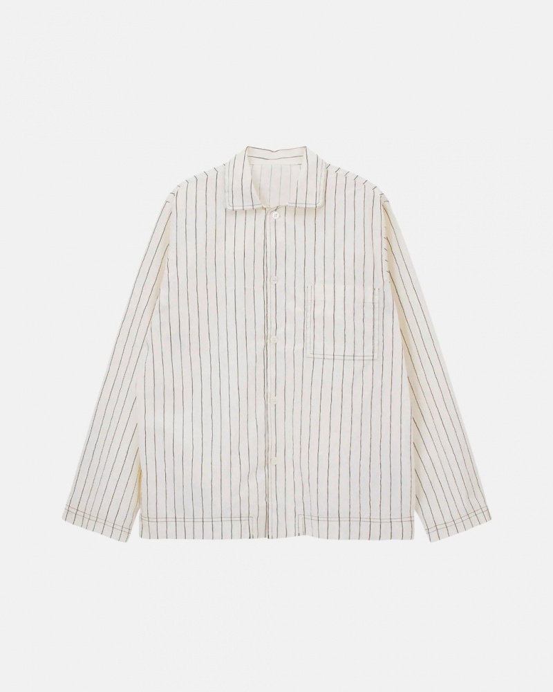 Stussy Tekla Poplin Pyjama Shirt Overhemd Heren Beige Belgium | RTO-8283