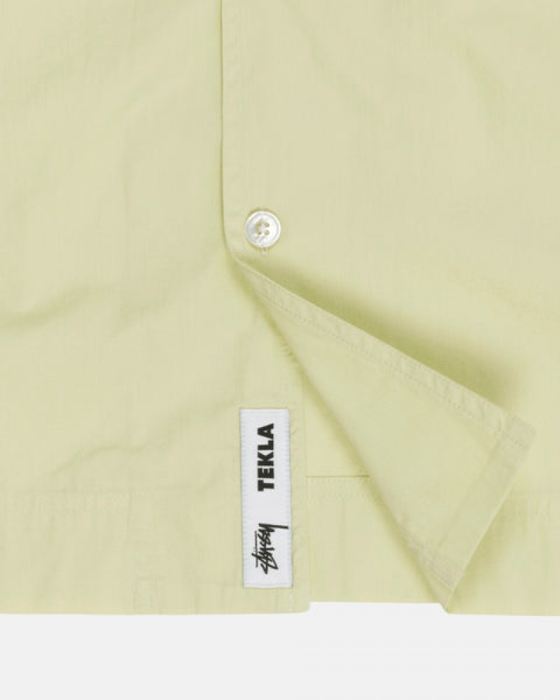 Stussy Tekla Poplin Pyjama Shirt Overhemd Dames Lichtgroen Belgium | ZUU-7807