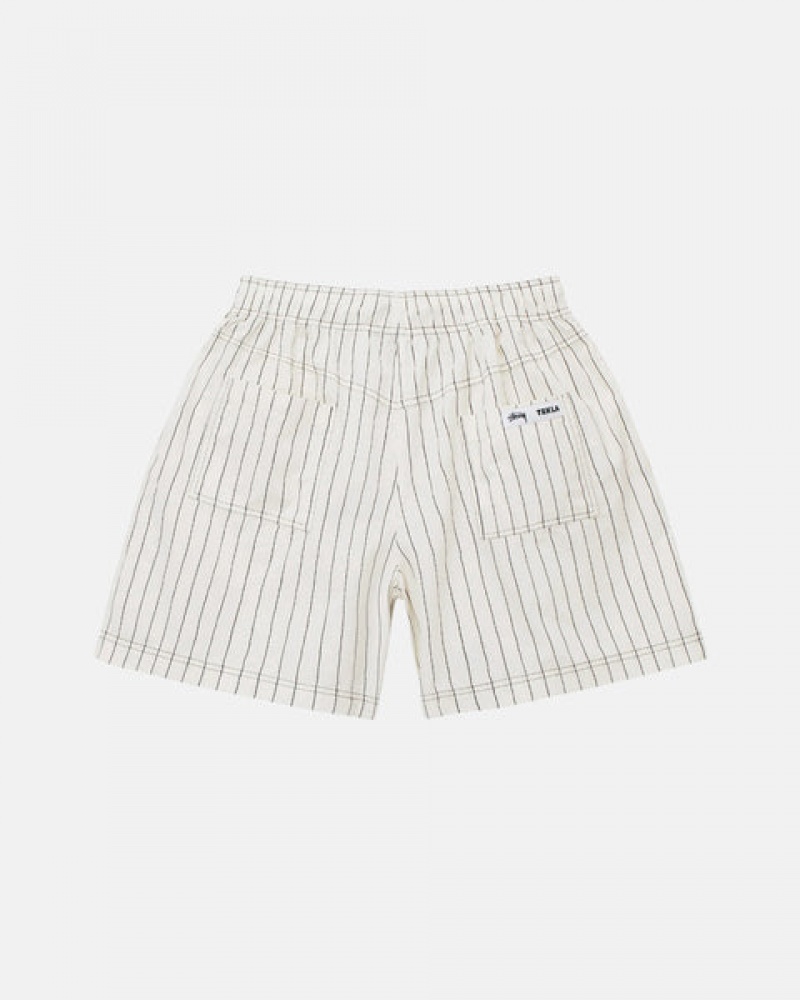 Stussy Tekla Poplin Pyjama Shorts Korte Broek Heren Beige Belgium | WYR-8532