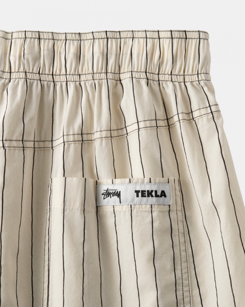 Stussy Tekla Poplin Pyjama Shorts Korte Broek Heren Beige Belgium | WYR-8532