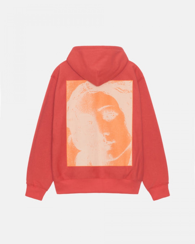 Stussy Venus Zip Hood Sweatshirts Dames Rood Belgium | CIT-7307