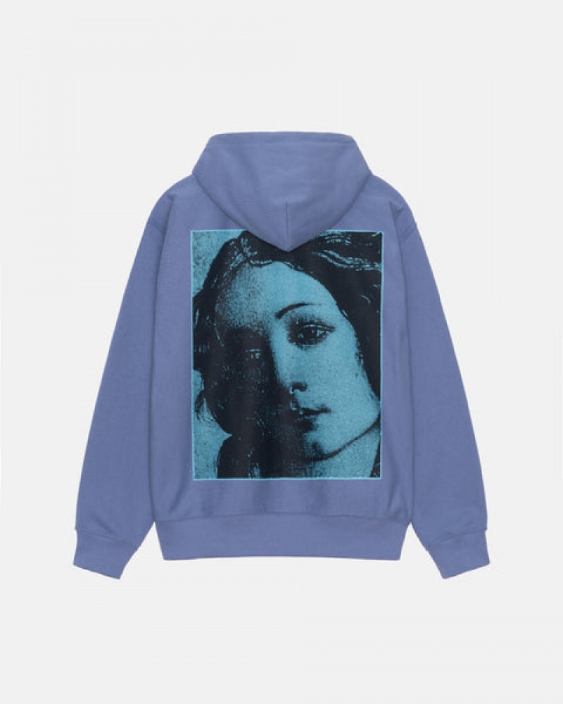 Stussy Venus Zip Hood Sweatshirts Dames Koningsblauw Blauw Belgium | OEY-5970