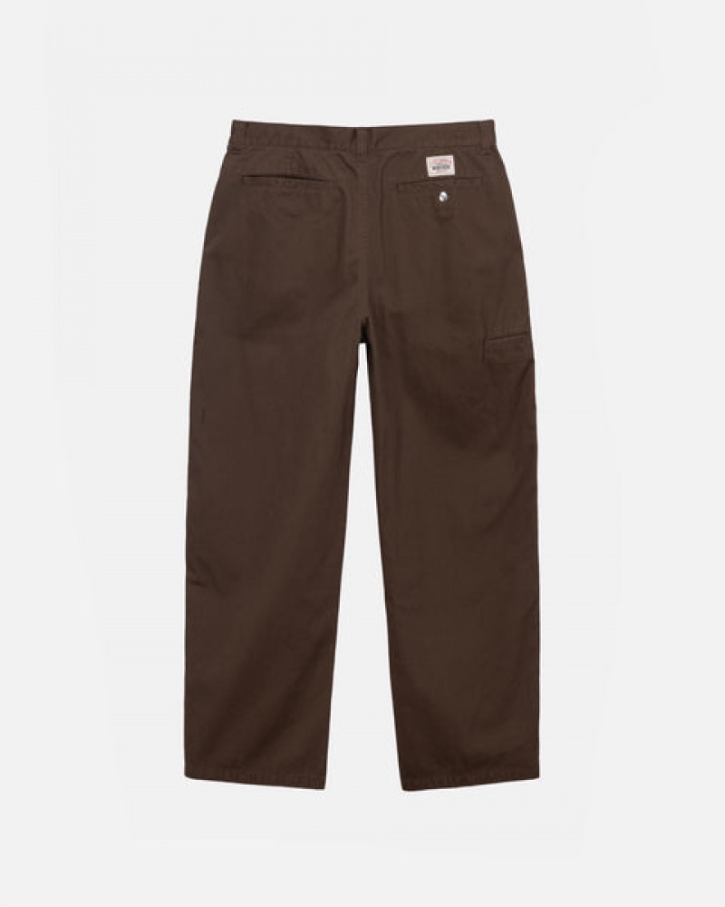 Stussy Workgear Trouser Twill Broek Dames Bruin Belgium | WMZ-3775