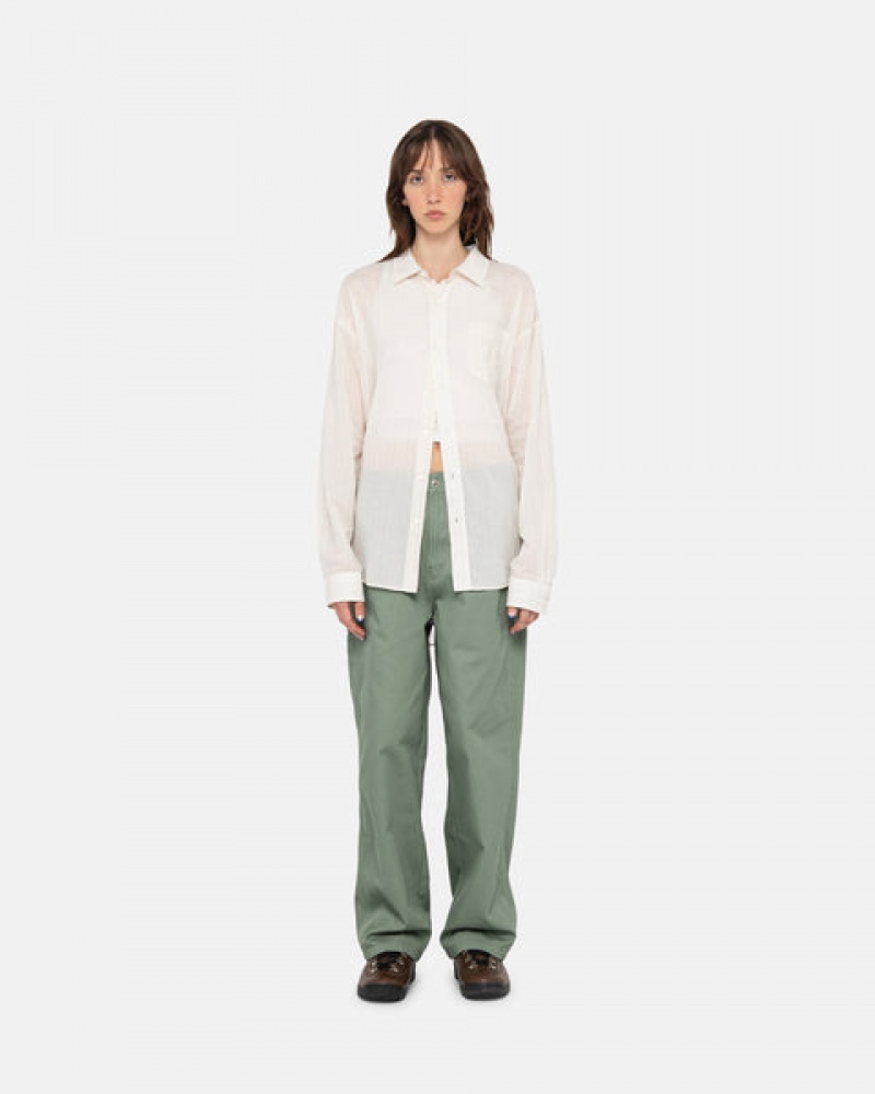 Stussy Workgear Trouser Twill Broek Dames Groen Belgium | WVA-2970