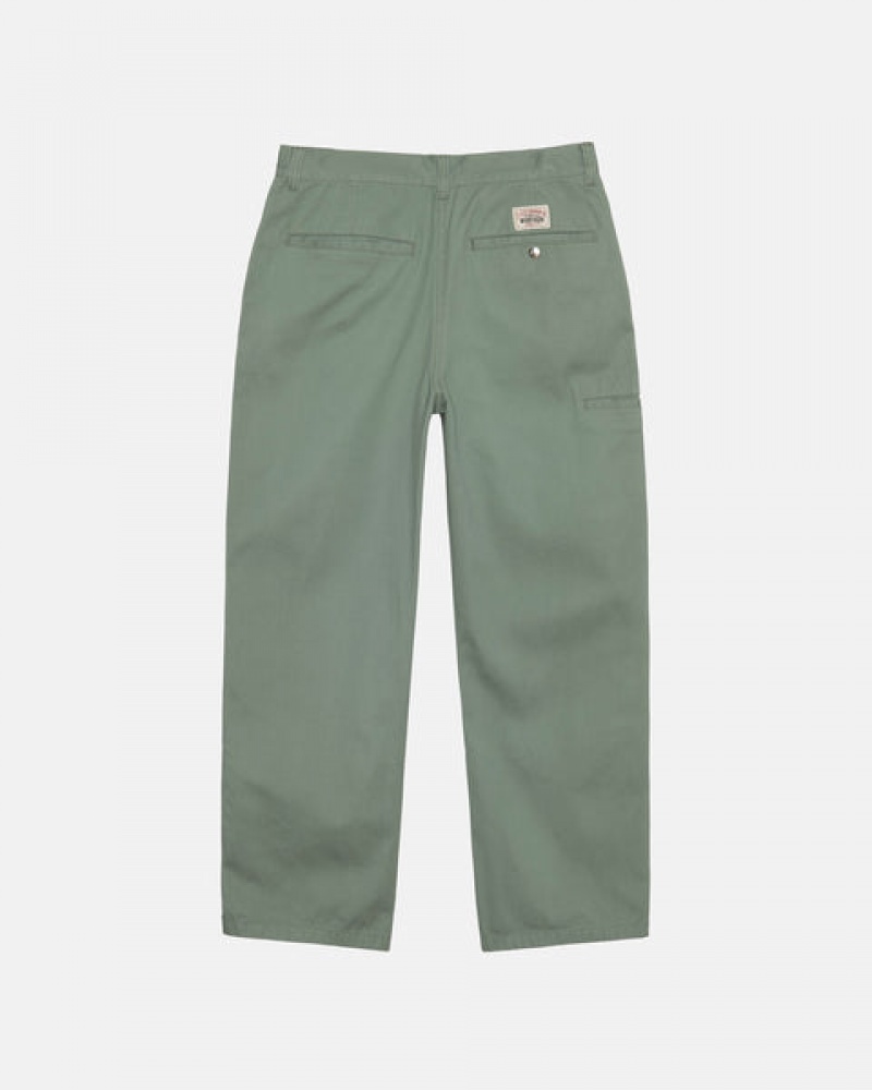 Stussy Workgear Trouser Twill Broek Dames Groen Belgium | WVA-2970