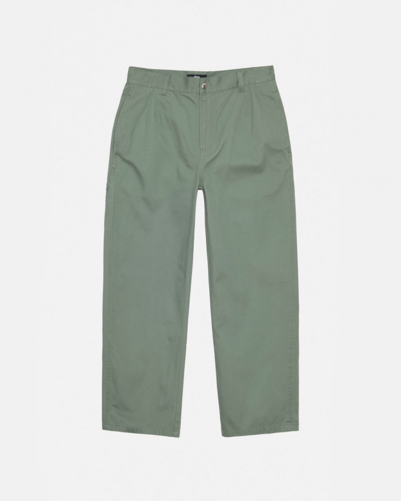 Stussy Workgear Trouser Twill Broek Heren Groen Belgium | LHE-0253