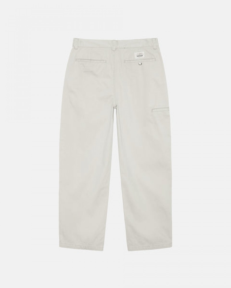 Stussy Workgear Trouser Twill Broek Heren Wit Belgium | ZTL-3693