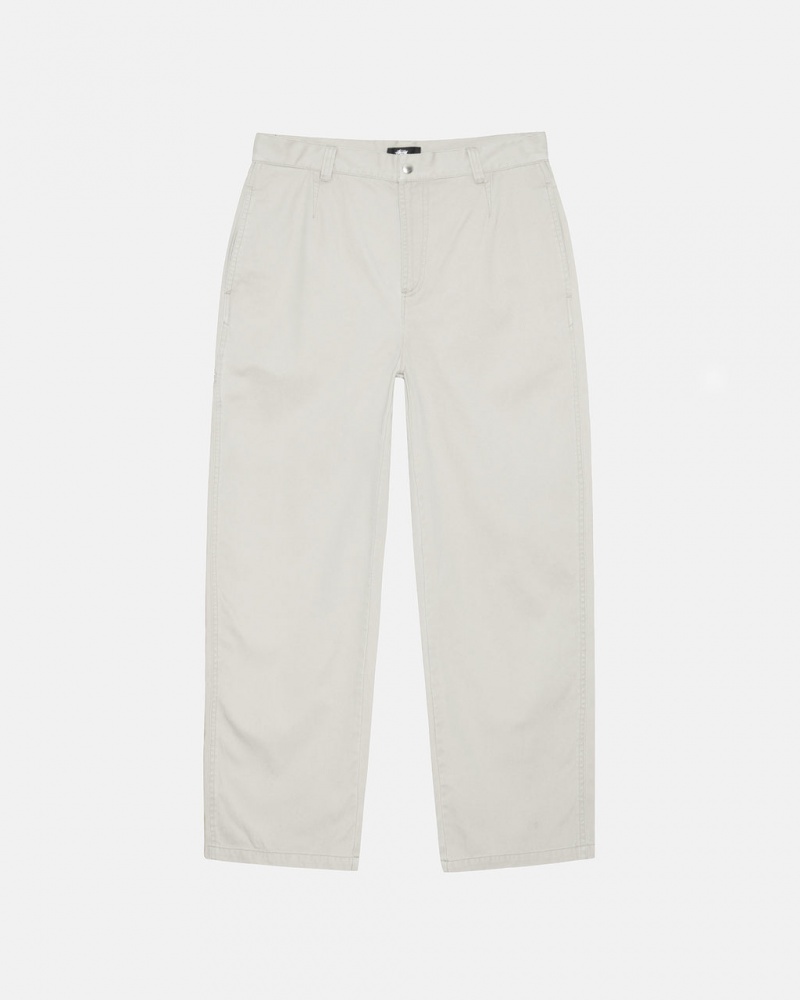 Stussy Workgear Trouser Twill Broek Heren Wit Belgium | ZTL-3693