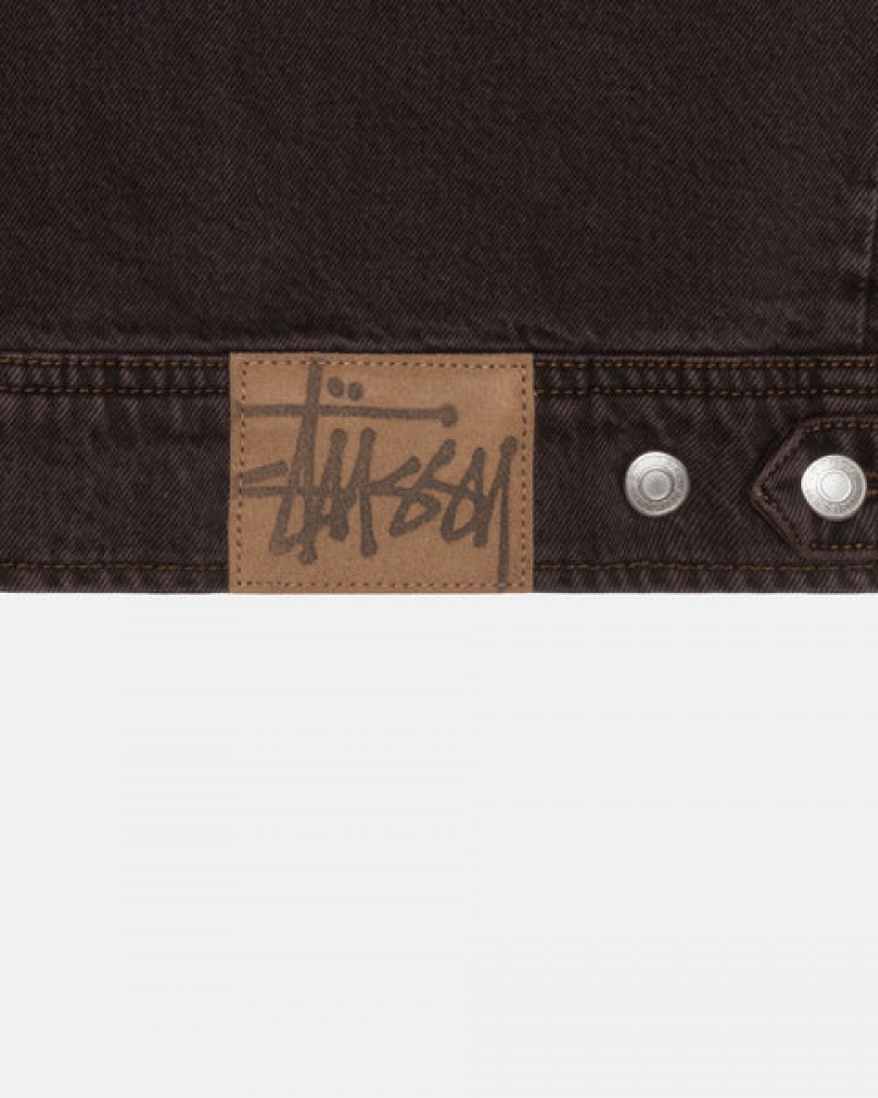 Stussy Zip Werk Jacket Denim Denim Dames Zwart Belgium | GJA-2220